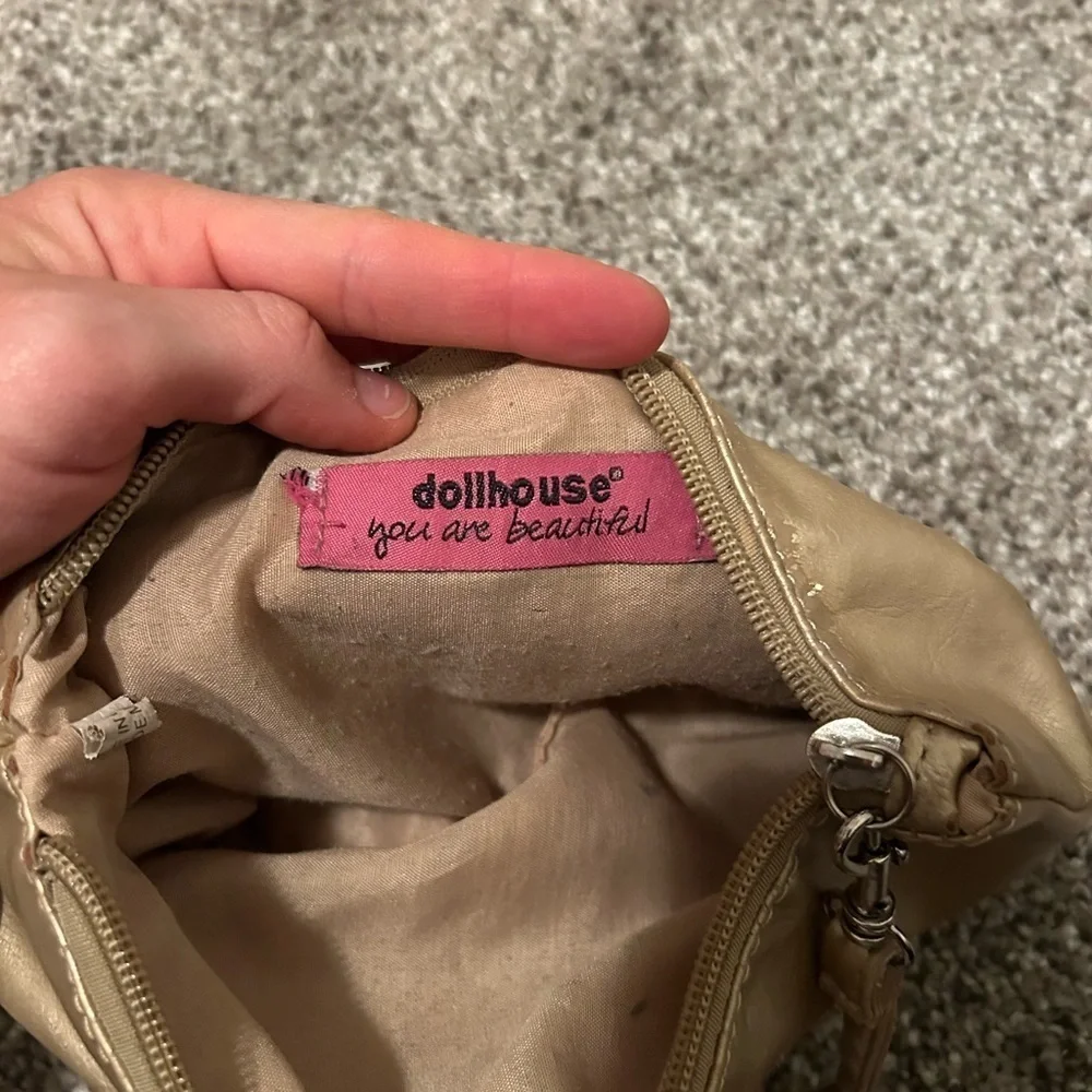 Gold and back Dollhouse zipper pouch makeup bag